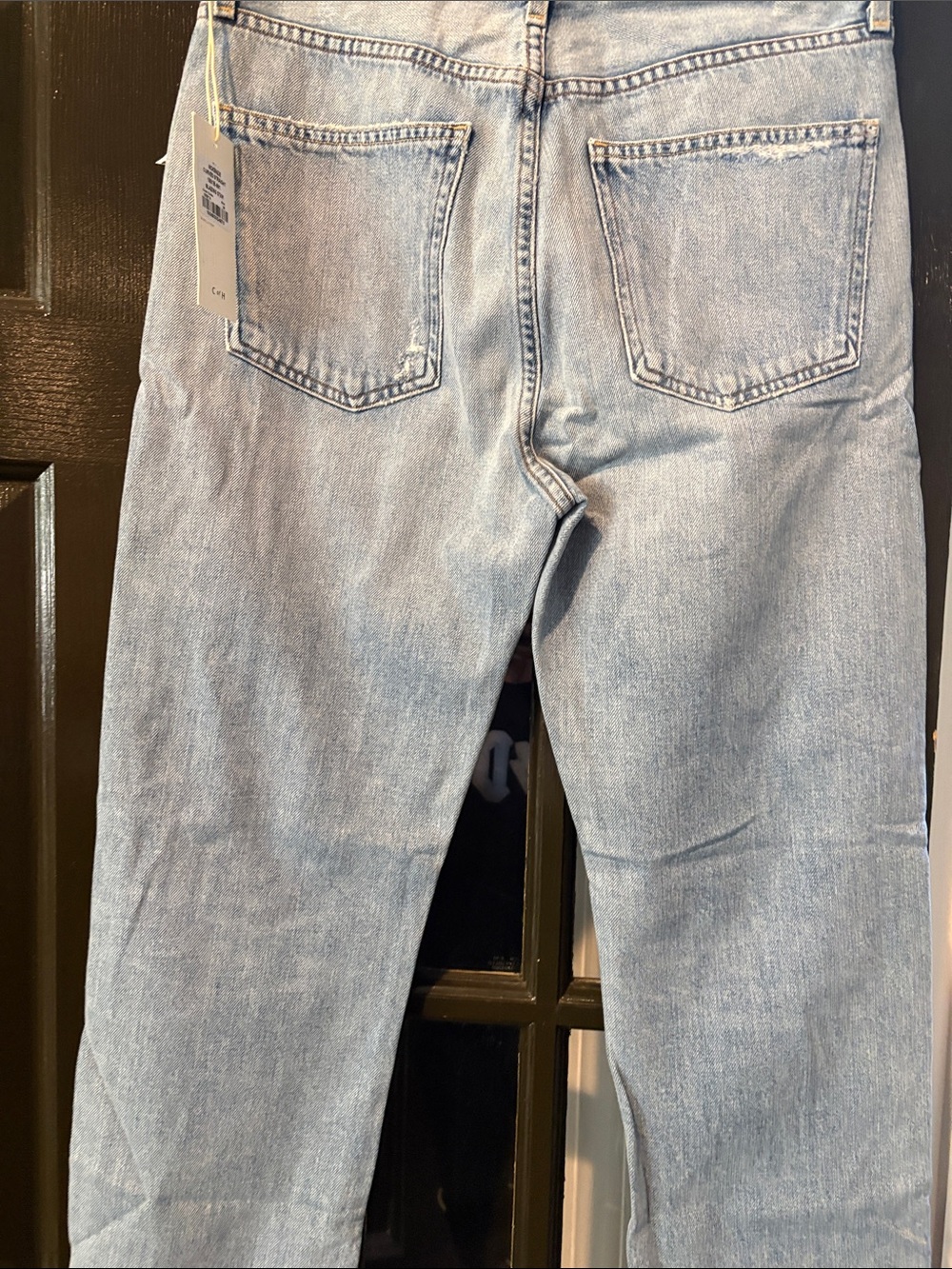 Citizens Of Humanity Light Blue Straight Leg Jeans with Distressed Knee - Picture 9 of 14
